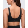 image:imageCRZ YOGA Butterluxe V Neck U Back Sports Bras for Women  Low Cut Padded Wireless Basic Yoga TopBlack