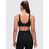 image:imageCRZ YOGA Butterluxe V Neck U Back Sports Bras for Women  Low Cut Padded Wireless Basic Yoga TopBlack