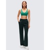 image:imageCRZ YOGA Butterluxe V Neck U Back Sports Bras for Women  Low Cut Padded Wireless Basic Yoga TopCascadia Green