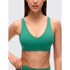 image:imageCRZ YOGA Butterluxe V Neck U Back Sports Bras for Women  Low Cut Padded Wireless Basic Yoga TopCascadia Green
