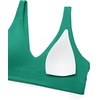 image:imageCRZ YOGA Butterluxe V Neck U Back Sports Bras for Women  Low Cut Padded Wireless Basic Yoga TopCascadia Green
