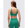 image:imageCRZ YOGA Butterluxe V Neck U Back Sports Bras for Women  Low Cut Padded Wireless Basic Yoga TopCascadia Green