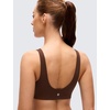image:imageCRZ YOGA Butterluxe V Neck U Back Sports Bras for Women  Low Cut Padded Wireless Basic Yoga TopLava Brown