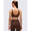 image:imageCRZ YOGA Butterluxe V Neck U Back Sports Bras for Women  Low Cut Padded Wireless Basic Yoga TopLava Brown