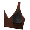 image:imageCRZ YOGA Butterluxe V Neck U Back Sports Bras for Women  Low Cut Padded Wireless Basic Yoga TopLava Brown