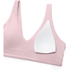 image:imageCRZ YOGA Butterluxe V Neck U Back Sports Bras for Women  Low Cut Padded Wireless Basic Yoga TopPink Haze