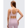 image:imageCRZ YOGA Butterluxe V Neck U Back Sports Bras for Women  Low Cut Padded Wireless Basic Yoga TopPink Haze
