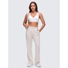 image:imageCRZ YOGA Butterluxe V Neck U Back Sports Bras for Women  Low Cut Padded Wireless Basic Yoga TopWhite