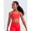 image:imageCRZ YOGA Girls Butterluxe Racerback Sports Bra  Yoga Athletic Casual Tops Scoop Neck Padded Crop Kids TeenDeep Red