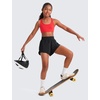 image:imageCRZ YOGA Girls Butterluxe Racerback Sports Bra  Yoga Athletic Casual Tops Scoop Neck Padded Crop Kids TeenDeep Red