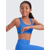 image:imageCRZ YOGA Girls Butterluxe Racerback Sports Bra  Yoga Athletic Casual Tops Scoop Neck Padded Crop Kids TeenSparkle Blue