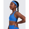 image:imageCRZ YOGA Girls Butterluxe Racerback Sports Bra  Yoga Athletic Casual Tops Scoop Neck Padded Crop Kids TeenSparkle Blue