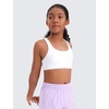 image:imageCRZ YOGA Girls Butterluxe Racerback Sports Bra  Yoga Athletic Casual Tops Scoop Neck Padded Crop Kids TeenWhite