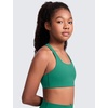 image:imageCRZ YOGA Girls Softness Mold Butterluxe Racerback Sports Bra  Athletic Yoga Casual U Neck Scoop Teen KidsCascadia Green