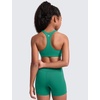 image:imageCRZ YOGA Girls Softness Mold Butterluxe Racerback Sports Bra  Athletic Yoga Casual U Neck Scoop Teen KidsCascadia Green