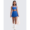image:imageCRZ YOGA Girls Softness Mold Butterluxe Racerback Sports Bra  Athletic Yoga Casual U Neck Scoop Teen KidsSparkle Blue