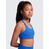 image:imageCRZ YOGA Girls Softness Mold Butterluxe Racerback Sports Bra  Athletic Yoga Casual U Neck Scoop Teen KidsSparkle Blue