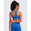 image:imageCRZ YOGA Girls Softness Mold Butterluxe Racerback Sports Bra  Athletic Yoga Casual U Neck Scoop Teen KidsSparkle Blue