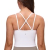 image:imageCRZ YOGA Butterluxe Cross Back Crop Tank Tops for Women  V Neck Padded Spaghetti Straps Yoga Strappy Longline Sports BrasWhite