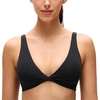 image:imageCRZ YOGA Butterluxe Front Twist Deep V Neck Sports Bras for Women  Wide Straps Padded U Back Yoga Crop TopBlack