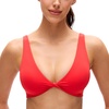 image:imageCRZ YOGA Butterluxe Front Twist Deep V Neck Sports Bras for Women  Wide Straps Padded U Back Yoga Crop TopDeep Red