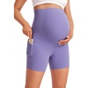 image:imageCRZ YOGA Butterluxe Maternity Biker Shorts Pockets 5  Over The Belly Pregnancy Womens Yoga Workout Athletic Buttery SoftDark Lavender Purple