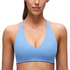 image:imageCRZ YOGA Butterluxe V Neck Twist Cross Back Sports Bras for Women  Adjustable Spaghetti Straps Padded Crop Yoga TopParty Blue