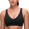 image:imageCRZ YOGA Butterluxe V Neck U Back Sports Bras for Women  Low Cut Padded Wireless Basic Yoga TopBlack