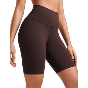 image:imageCRZ YOGA Butterluxe Biker Shorts 8  High Waisted Gym Workout Running Volleyball Spandex Yoga WomensHot Fudge Brown