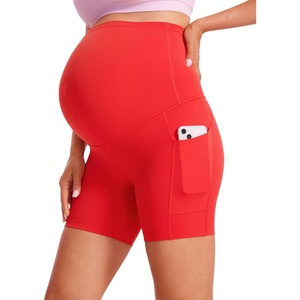 image:imageCRZ YOGA Butterluxe Maternity Biker Shorts Pockets 5  Over The Belly Pregnancy Womens Yoga Workout Athletic Buttery SoftDeep Red