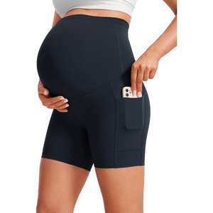 image:imageCRZ YOGA Butterluxe Maternity Biker Shorts Pockets 5  Over The Belly Pregnancy Womens Yoga Workout Athletic Buttery SoftTrue Navy