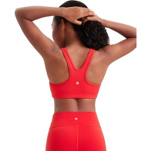 image:imageCRZ YOGA Girls Butterluxe Racerback Sports Bra  Yoga Athletic Casual Tops Scoop Neck Padded Crop Kids TeenDeep Red