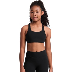 image:imageCRZ YOGA Girls Softness Mold Butterluxe Racerback Sports Bra  Athletic Yoga Casual U Neck Scoop Teen KidsBlack