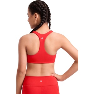 image:imageCRZ YOGA Girls Softness Mold Butterluxe Racerback Sports Bra  Athletic Yoga Casual U Neck Scoop Teen KidsDeep Red