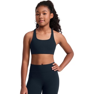 image:imageCRZ YOGA Girls Softness Mold Butterluxe Racerback Sports Bra  Athletic Yoga Casual U Neck Scoop Teen KidsTrue Navy
