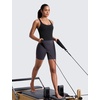 image:imageCRZ YOGA Butterlift Adjustable VBack Crop Tank Tops for Women  Racerback V Neck Padded Longline Sports Bras Pilates WorkoutBlack