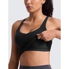 image:imageCRZ YOGA Butterlift Adjustable VBack Crop Tank Tops for Women  Racerback V Neck Padded Longline Sports Bras Pilates WorkoutBlack