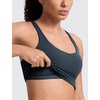 image:imageCRZ YOGA Butterlift Adjustable VBack Crop Tank Tops for Women  Racerback V Neck Padded Longline Sports Bras Pilates WorkoutTrue Navy
