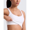 image:imageCRZ YOGA Butterlift Adjustable VBack Crop Tank Tops for Women  Racerback V Neck Padded Longline Sports Bras Pilates WorkoutWhite
