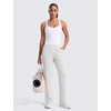image:imageCRZ YOGA Butterlift Adjustable VBack Crop Tank Tops for Women  Racerback V Neck Padded Longline Sports Bras Pilates WorkoutWhite