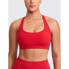 image:imageCRZ YOGA Butterlift CutOut Racerback Sports Bras for Women  Scoop Neck Medium Impact Padded Pilates Gym Workout TopAurora Red