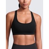 image:imageCRZ YOGA Butterlift CutOut Racerback Sports Bras for Women  Scoop Neck Medium Impact Padded Pilates Gym Workout TopBlack