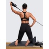 image:imageCRZ YOGA Butterlift CutOut Racerback Sports Bras for Women  Scoop Neck Medium Impact Padded Pilates Gym Workout TopBlack