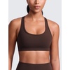 image:imageCRZ YOGA Butterlift CutOut Racerback Sports Bras for Women  Scoop Neck Medium Impact Padded Pilates Gym Workout TopHot Fudge Brown