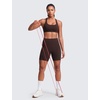 image:imageCRZ YOGA Butterlift CutOut Racerback Sports Bras for Women  Scoop Neck Medium Impact Padded Pilates Gym Workout TopHot Fudge Brown