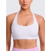image:imageCRZ YOGA Butterlift CutOut Racerback Sports Bras for Women  Scoop Neck Medium Impact Padded Pilates Gym Workout TopWhite
