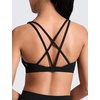 image:imageCRZ YOGA Butterlift Strappy Sports Bras for Women  Padded Low Cut Scoop Neck Cross Back Pilates Yoga TopBlack