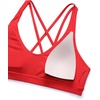 image:imageCRZ YOGA Butterlift Strappy Sports Bras for Women  Padded Low Cut Scoop Neck Cross Back Pilates Yoga TopDeep Red