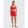 image:imageCRZ YOGA Butterlift Strappy Sports Bras for Women  Padded Low Cut Scoop Neck Cross Back Pilates Yoga TopDeep Red