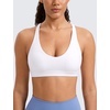 image:imageCRZ YOGA Butterlift Strappy Sports Bras for Women  Padded Low Cut Scoop Neck Cross Back Pilates Yoga TopWhite